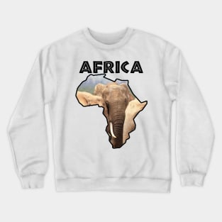 African Elephant Wildlife Continent Crewneck Sweatshirt